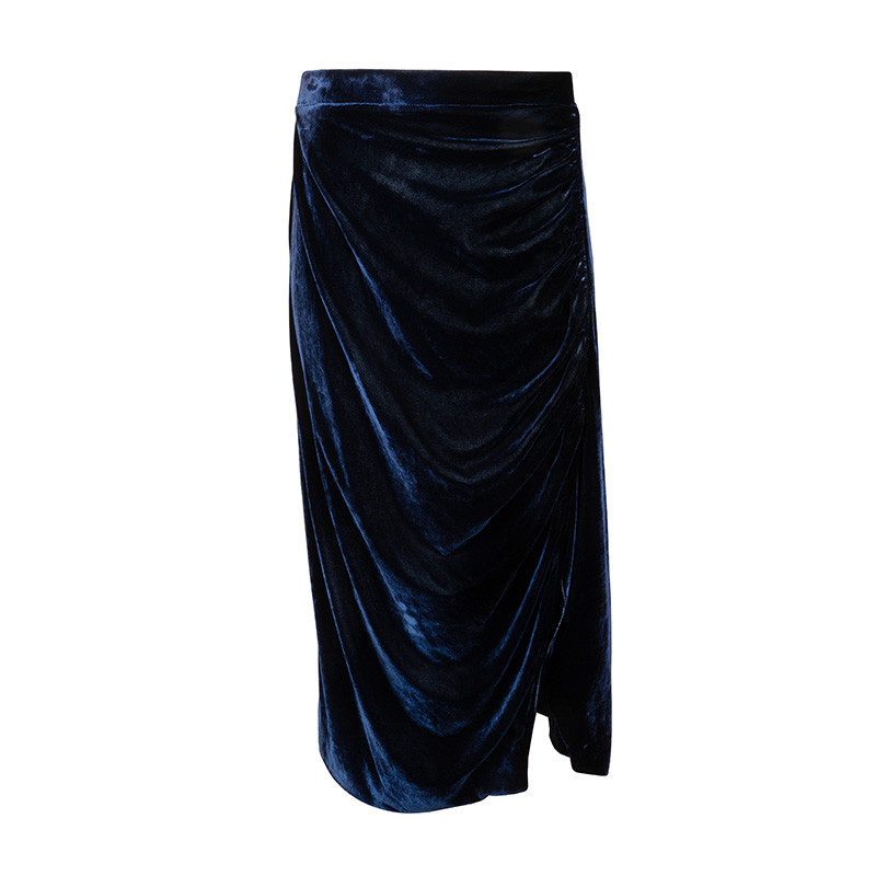 Draped Velvet Skirt