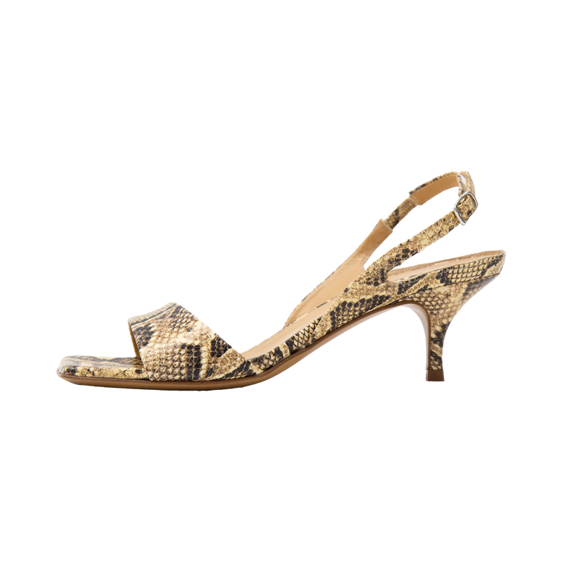 Sand Open Toe Slingback Pump