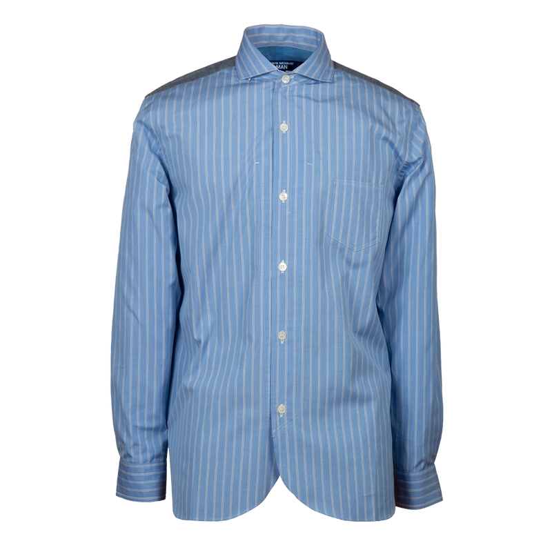 Grey Yoke Striped Shirt