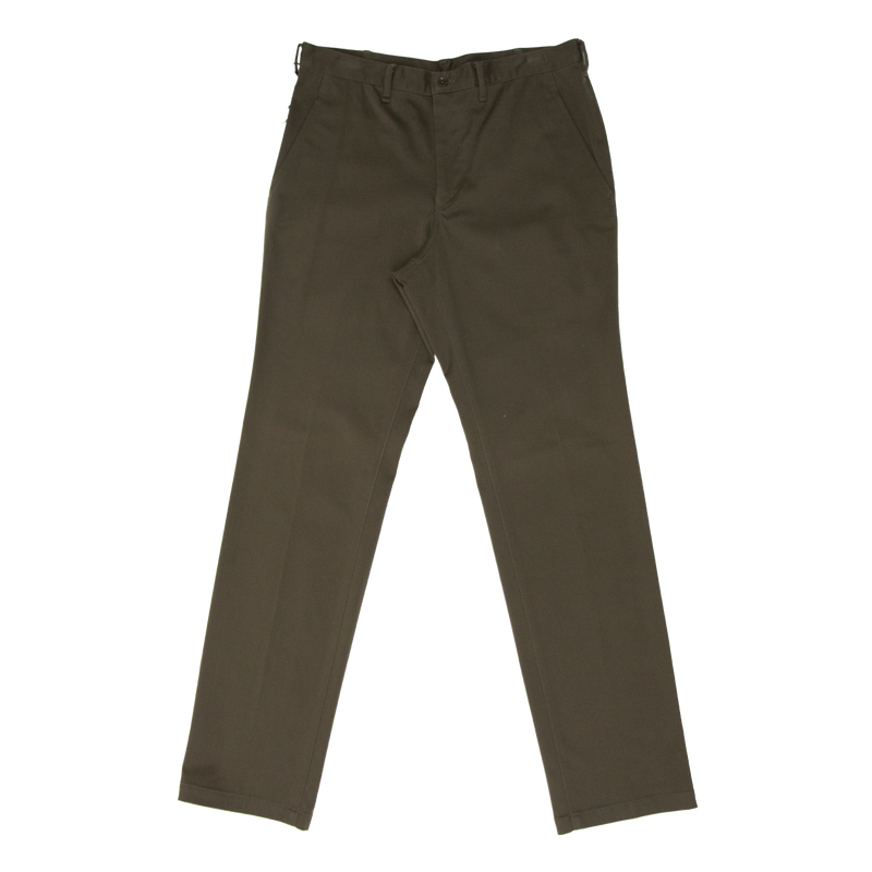 Olive Brushed Cotton Trousers