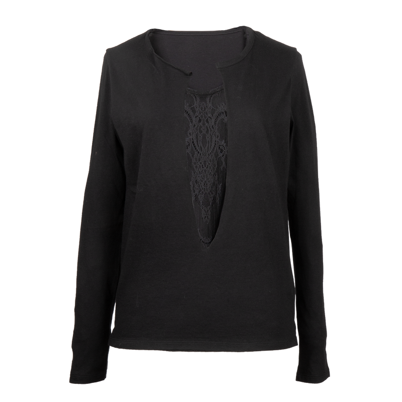 Cut-out Lace L/S Tee 