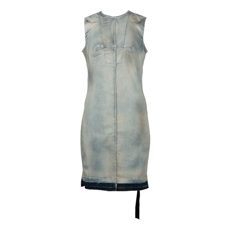 Sleeveless Light Blue Denim Dress 