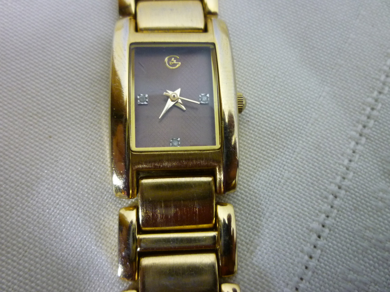 George Chocolate Diamond Dress Watch Unisex Quartz New Battery