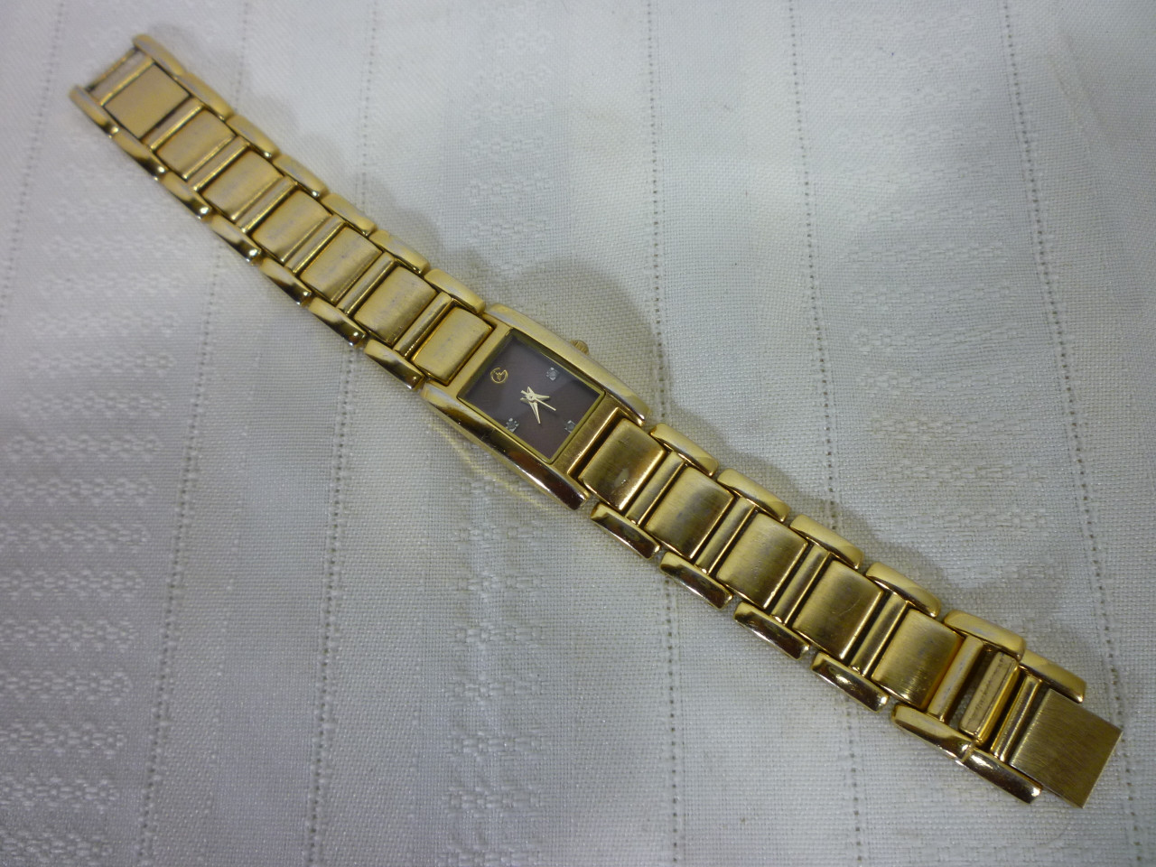 George Chocolate Diamond Dress Watch Unisex Quartz New Battery