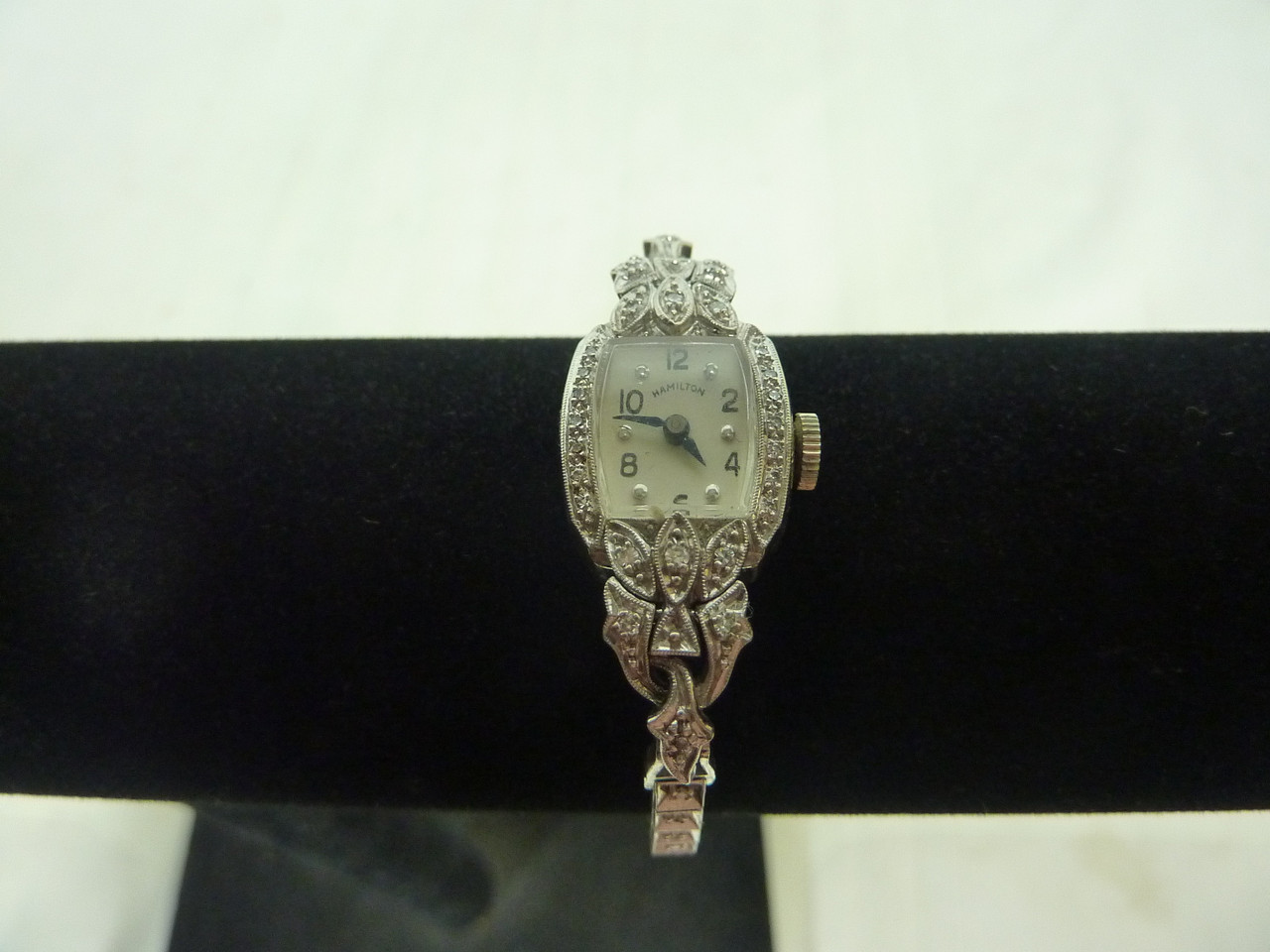 Vintage Hamilton Ladies Diamond and 14K Gold Watch Mechanical Movement