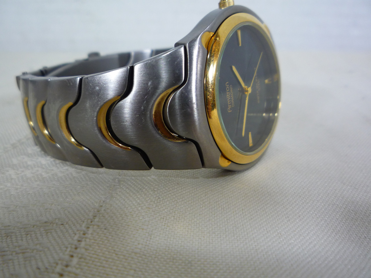 Armitron Black Diamond Stainless Steel Watch 20/41781T Men 