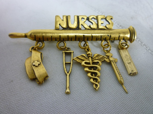 Nurses 5 Charm Brooch