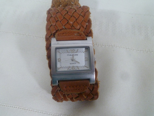 Maurices Unisex Quartz Watch Suede Mesh Band  New Battery