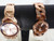 (2) Cuff  Watches Rose Gold Tone w/  Rhienstone Accents EC