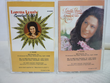 Loretta Lynn's Greatest Hits Vol I & II (2) Cassette Tapes
