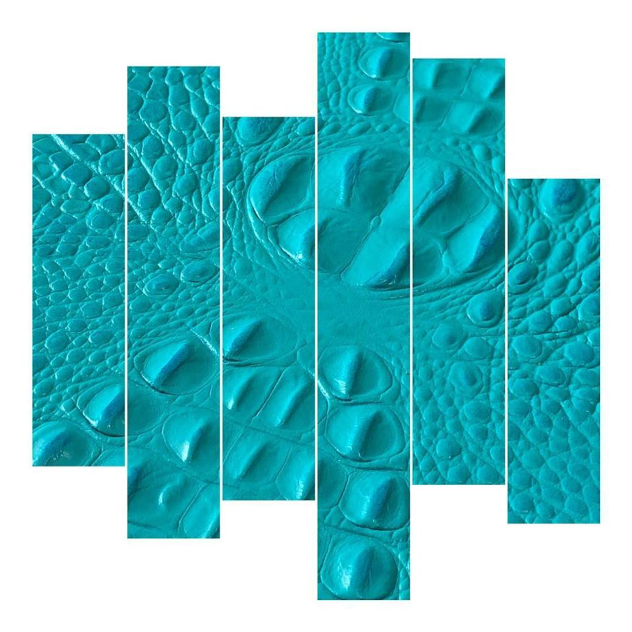 Croc Turquoise Spine Embossed Leather