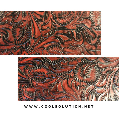 Floral Embossed, Floral Red, Pomegranate Leather