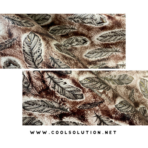 emboss leather, cowhide leather, Ivory Chocolate & God leather, leather for wallets