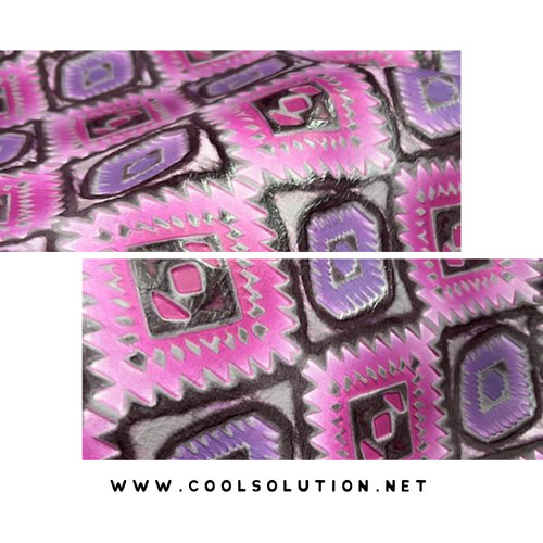 Aztec Leather, Violet Leather, Hand-painted Leather, Aztec Mystic Violet