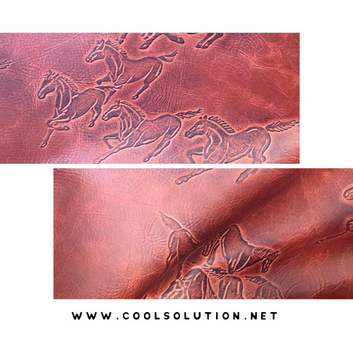 Embossed Faux Leather Sheet - Red