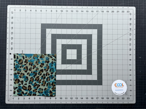 Acid Washed Stenciled on measurement mat – 8x8 inches