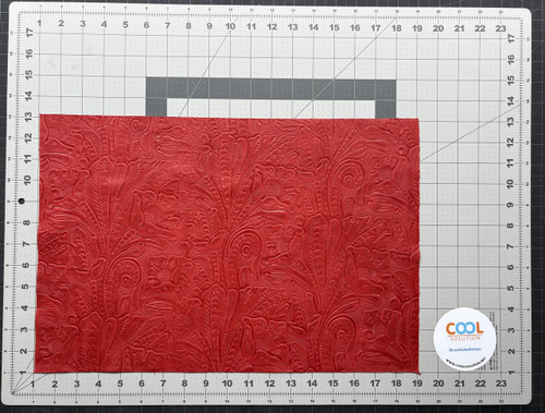 Floral Embossed Leather on measurement mat – 18x12 inches