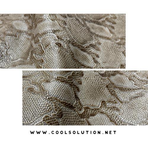Cascabel toasted sesame embossed leather sheet in warm beige tones, ideal for handbags, wallets, and leather craft projects
