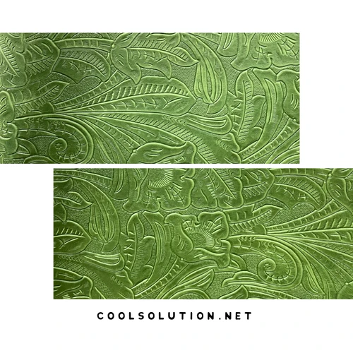 Leather Sheets, Embossed sheets, Denver Leather, Soft Floral Green, Green Leather