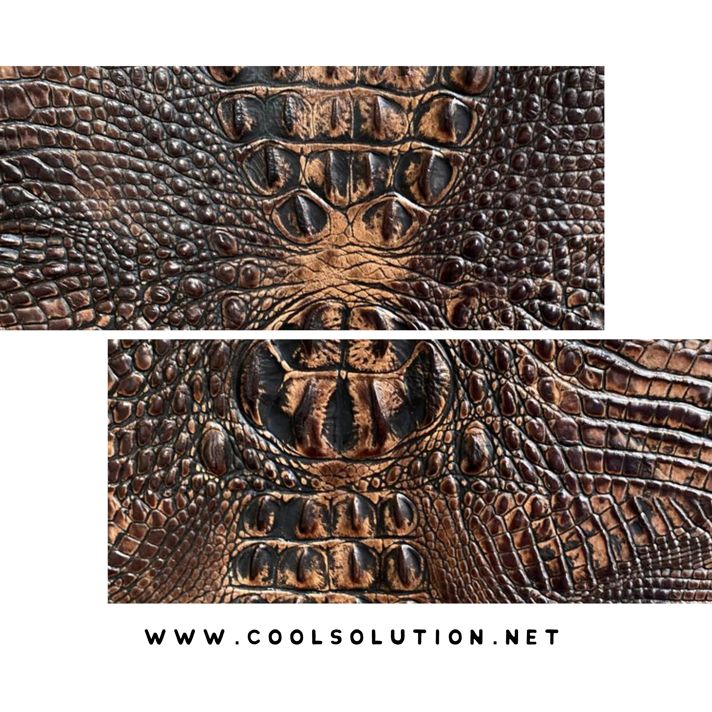 Embossed Leather Crocodile Brown, Leather Sheets for Crafters, Wallets, Upholste