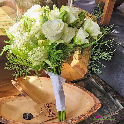 White Mini Spray Roses Bouquet Corsage Boutonniere | Miami Flower
