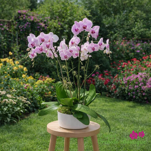 Pink Phalaenopsis orchid arrangement