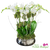 Fresh white Phalaenopsis orchids displayed in a rustic ceramic vase with same-day Miami delivery
