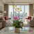Purple and yellow Phalaenopsis orchid arrangement in gold square ceramic vase with air plant Miami luxury floral delivery