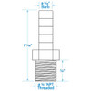 20811 SeaChoice Male Hose Barb 5/16" 1/4'NPT