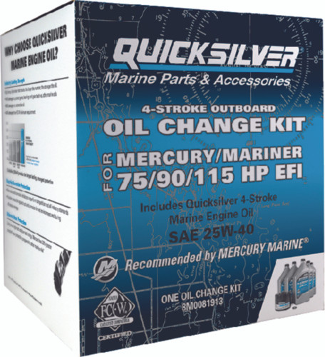 8M0081913 Quicksilver Mercury Oil Change Kit 75/90/115hp Primeau's Marine and Small Engines Plus