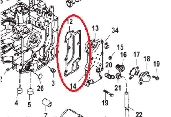 27-830298 Quicksilver / Mercury Gasket Captive (25hp 4 Stroke)