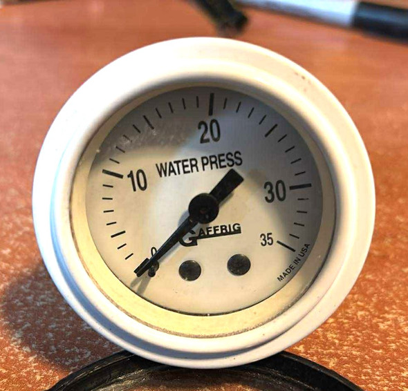 USED WP0-35 Gaffrig White Water Pressure Racing Gauge 0-35 USED WP0-35 Gaffrig White Water Pressure Racing Gauge 0-35