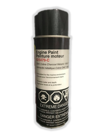 025479-C Moeller Engine Paint OMC Cobra Charcoal Metallic Paint 12oz