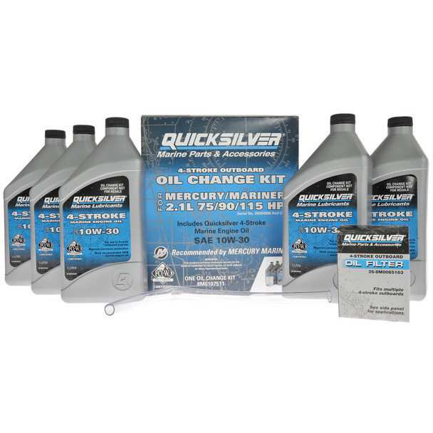 8M0107511  Quicksilver 4 Stroke Oil Change Kit 10w30