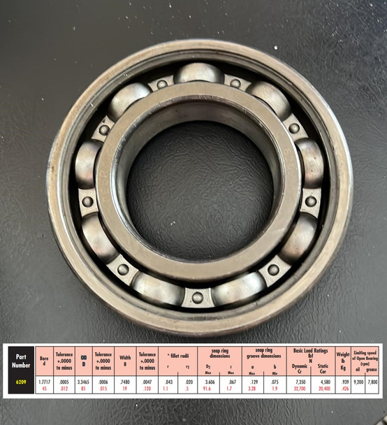 USED 6209 Peer Single Row Radial Ball Bearing (Open Type)