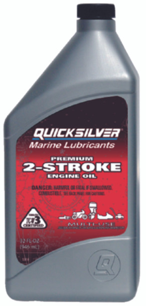 92-858020QC1 QuickSilver Synthetic Blend 2 Stroke TCW-3 Engine Oil 473ml