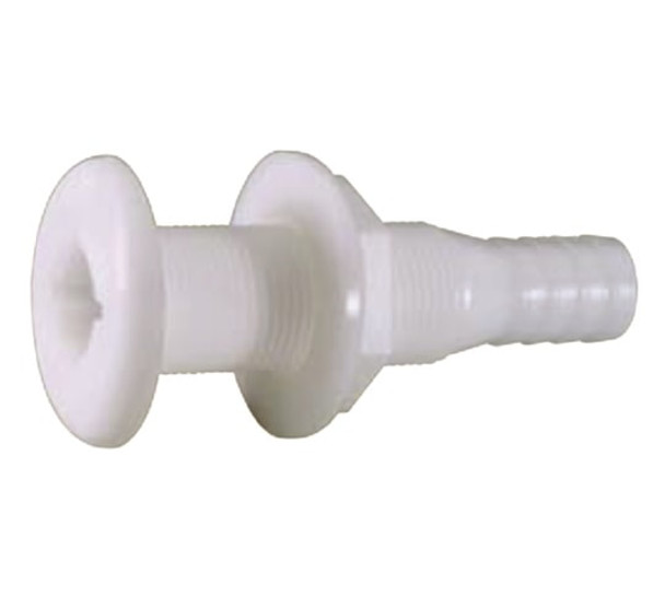 3896-3 Attwood Thru Hull Connector For Hose, White - 3/4"