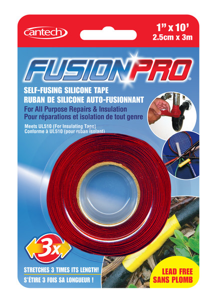1001rd Cantech Fusion Pro Self Fusing Silicon Tape Red 1in x 10’ 737-02