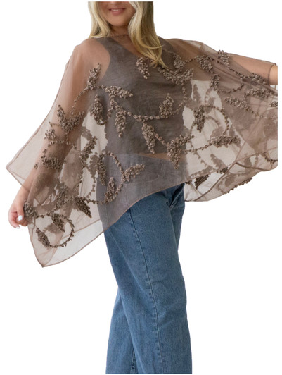 51-PIROUETTE TAUPE PONCHO