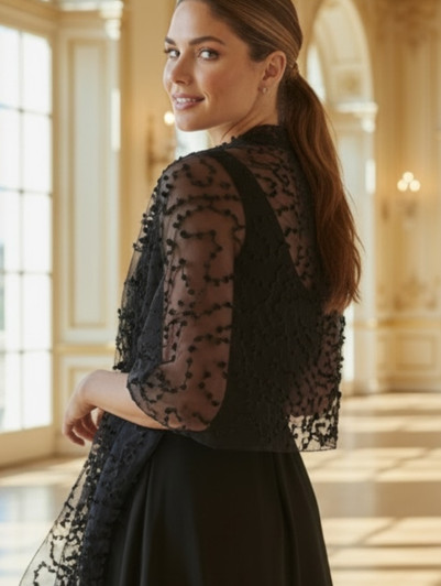 06C-ISABELLA MIDNIGHT BLACK SHAWL