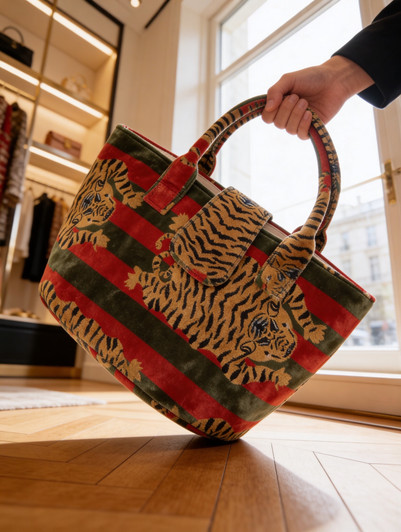 AB107-NOMADIC TIGER GREEN MINI BUCKET BAG