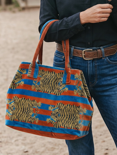AB108a-NOMADIC TIGER BLUE HANDBAG