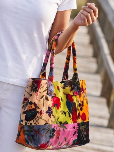AB108B- PARADISE BIRDS MULTI HANDBAG
