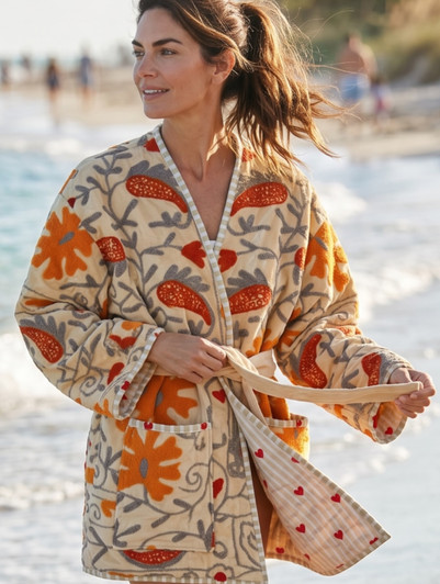 SRVK-NOMADIC BUTTER SUZANI KIMONO