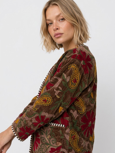 SRVK-NOMADIC BROWN SUZANI KIMONO