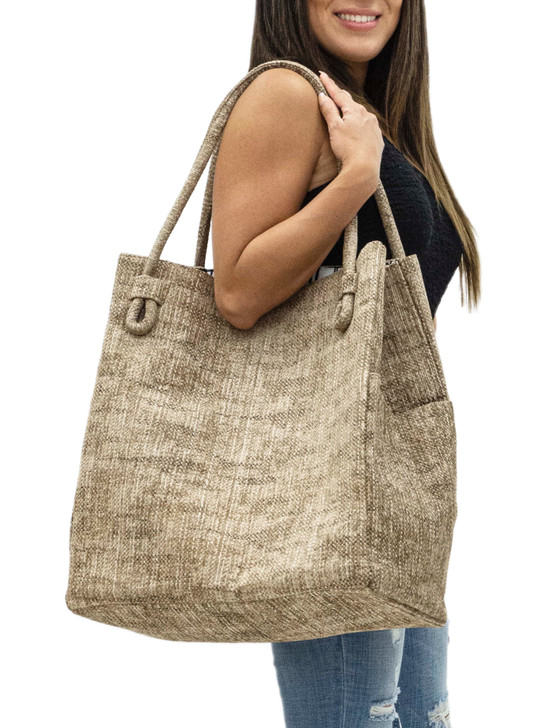 XL beige shopper bag