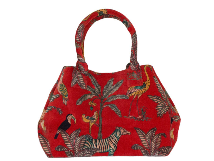 AB108-EDEN FLORAL RED HANDBAG