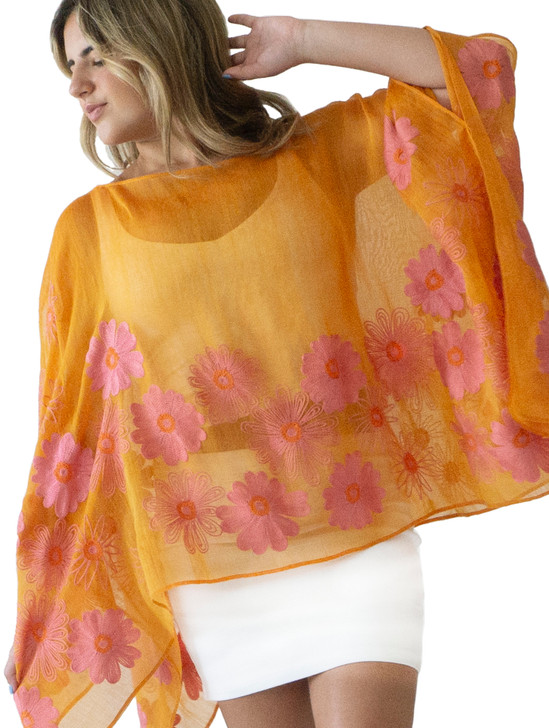 66-SWEETHEART ORANGE PONCHO