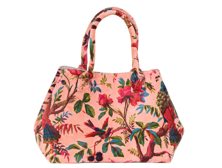 AB108-PARADISE BIRDS BLUSH HANDBAG