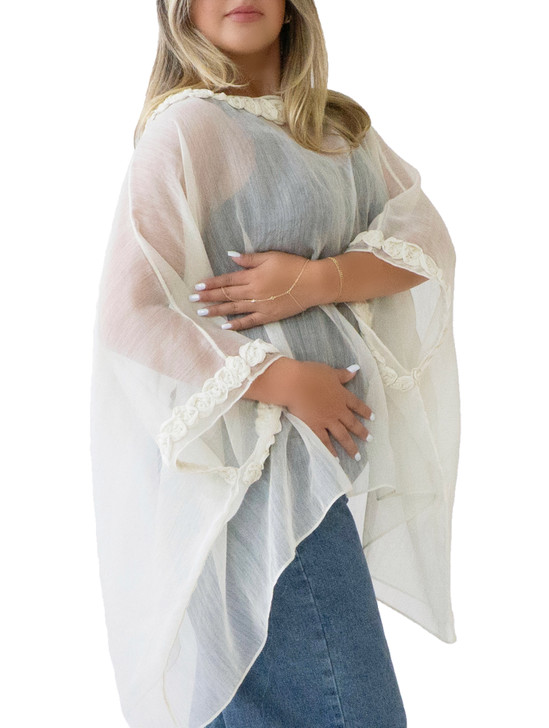 53-MARILYN CREME PONCHO